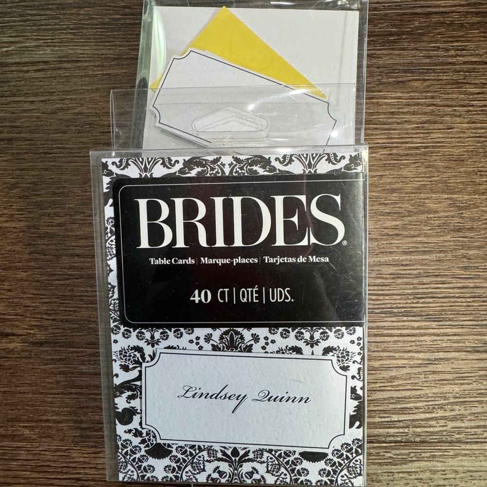 Elegant Table Cards Black and White Filigree Design
